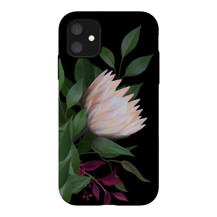 iPhone 11 StrongFit Painted Protea by Elzbieta Malyska