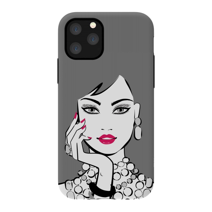 iPhone 11 Pro StrongFit Elegant Gray Lady by Martina