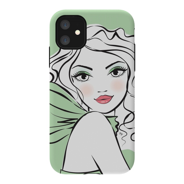 iPhone 11 StrongFit Green Girl by Martina