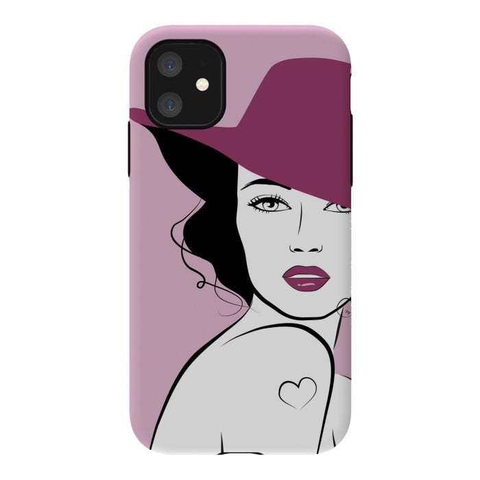 iPhone 11 StrongFit Woman in a hat by Martina
