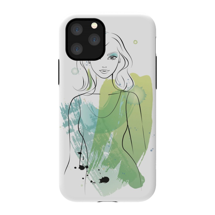 iPhone 11 Pro StrongFit Watercolour girl by Martina