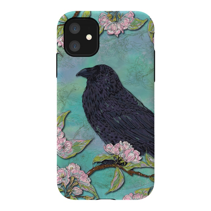 iPhone 11 StrongFit Raven & Apple Blossom by Lotti Brown