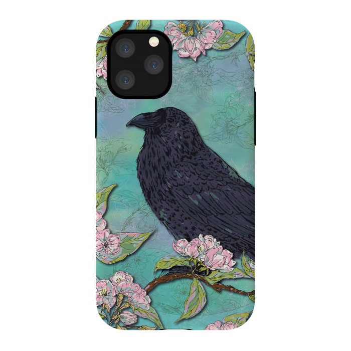 iPhone 11 Pro StrongFit Raven & Apple Blossom by Lotti Brown