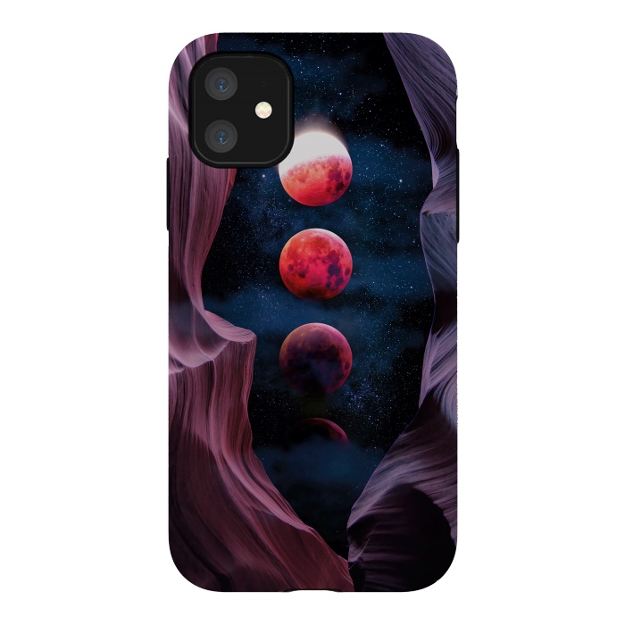 iPhone 11 StrongFit Grand Canyon with Space & Bloody Moon - Collage V by Art Design Works