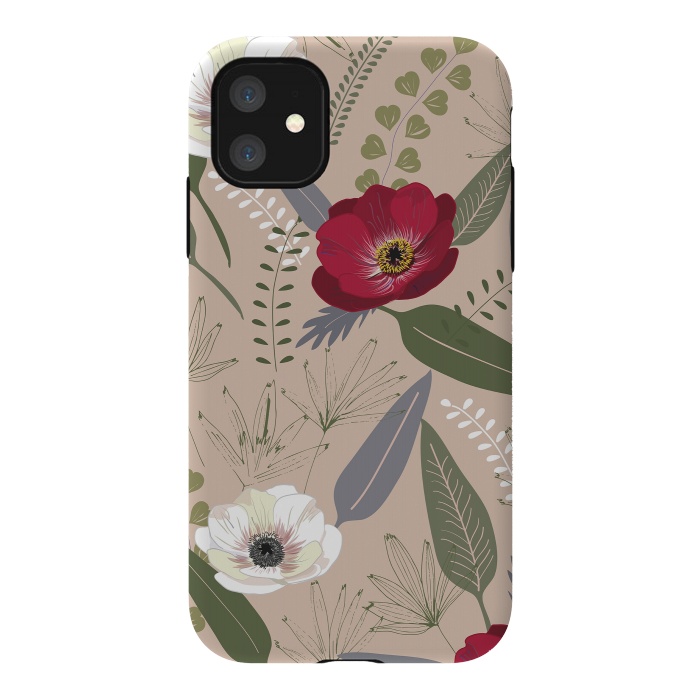 iPhone 11 StrongFit Anemones Pattern by Anis Illustration