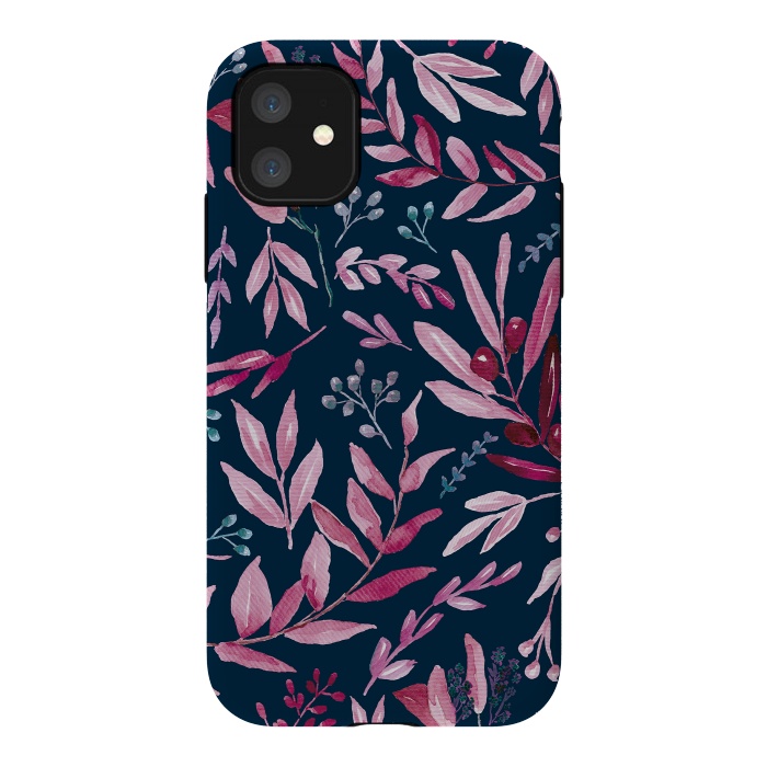 iPhone 11 StrongFit Eucalyptus blue and pink by Anis Illustration