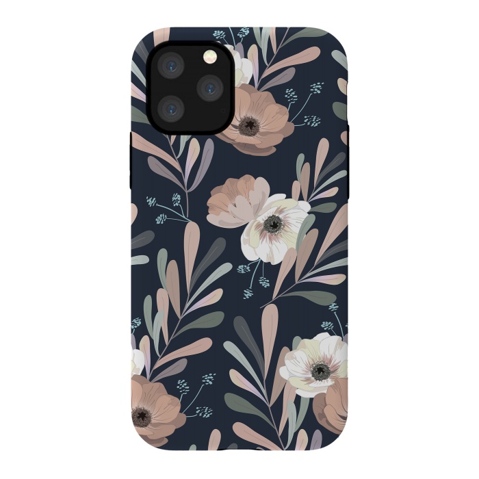 iPhone 11 Pro StrongFit Olives and anemones - blue by Anis Illustration