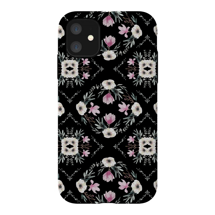 iPhone 11 StrongFit Floral Tiles by Anis Illustration