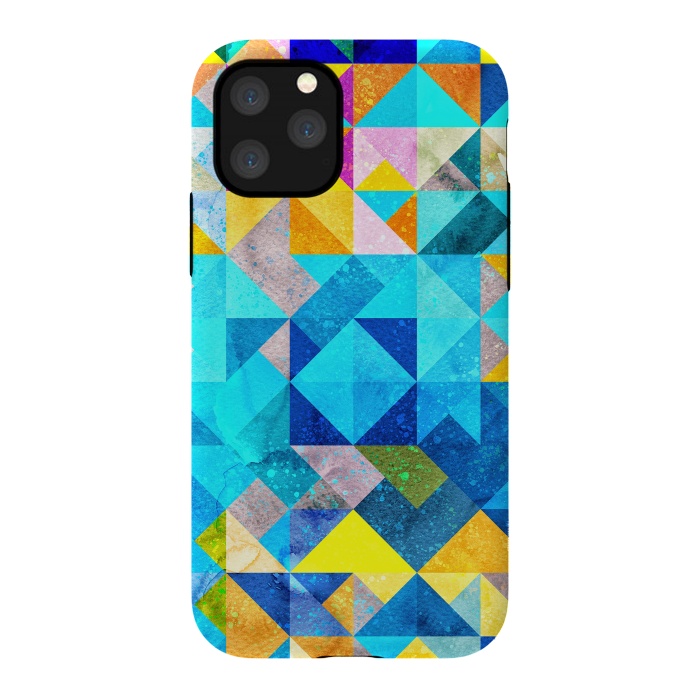 iPhone 11 Pro StrongFit Colorful Watercolor Geometric by Art Design Works