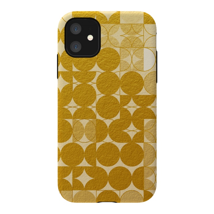 iPhone 11 StrongFit Mid Century Gold Geometric by Art Design Works