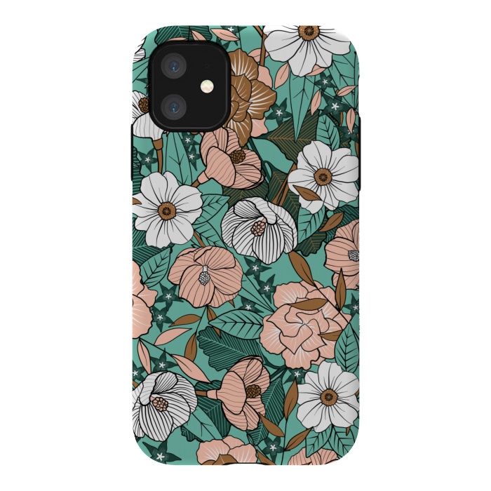iPhone 11 StrongFit Rusted Blush Garden by gingerlique