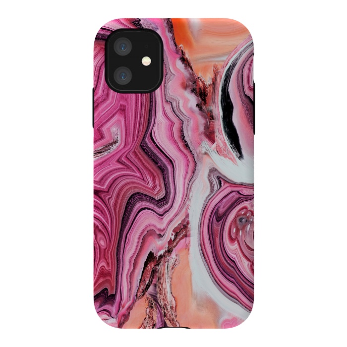 iPhone 11 StrongFit Pop pink liquid marble by Oana 