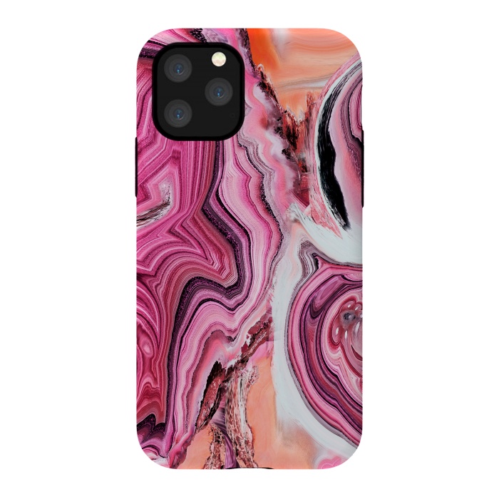 iPhone 11 Pro StrongFit Pop pink liquid marble by Oana 