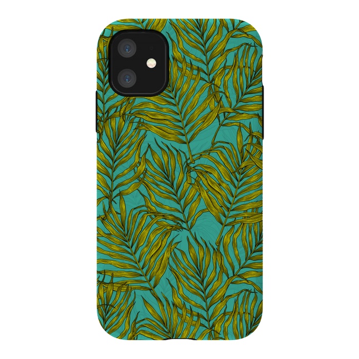 iPhone 11 StrongFit Palm leaves by Katerina Kirilova