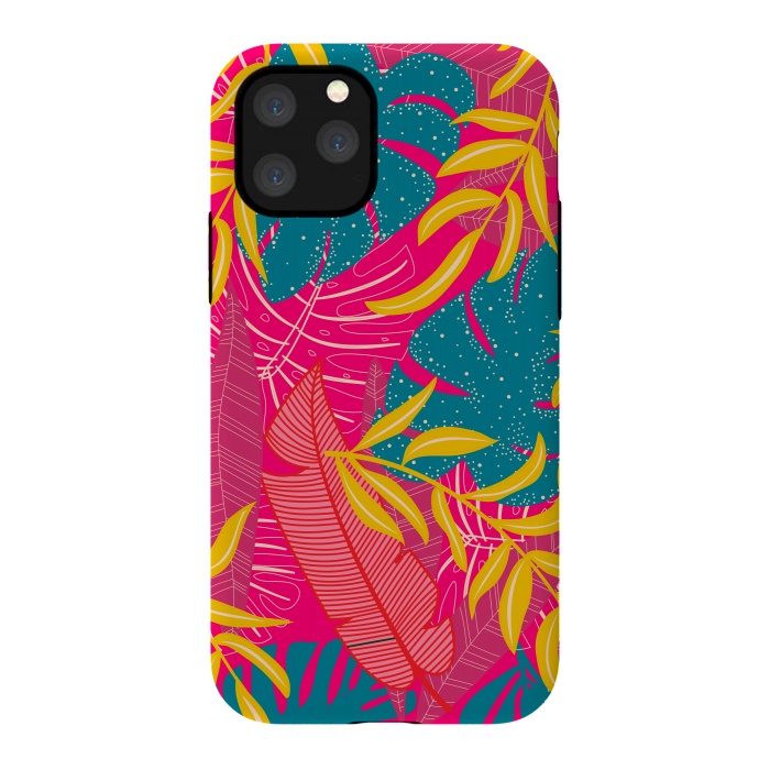 iPhone 11 Pro StrongFit Palm Patterns In Warm Colors by ArtsCase