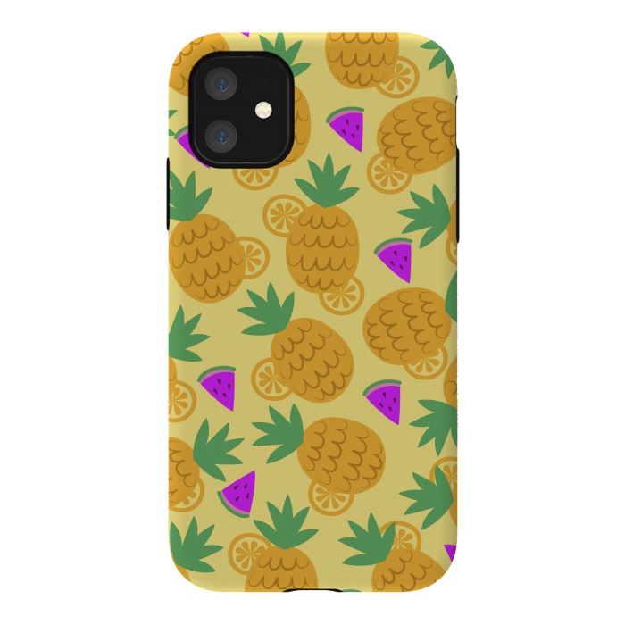 iPhone 11 StrongFit Rain Of Watermelons And Pineapples by ArtsCase