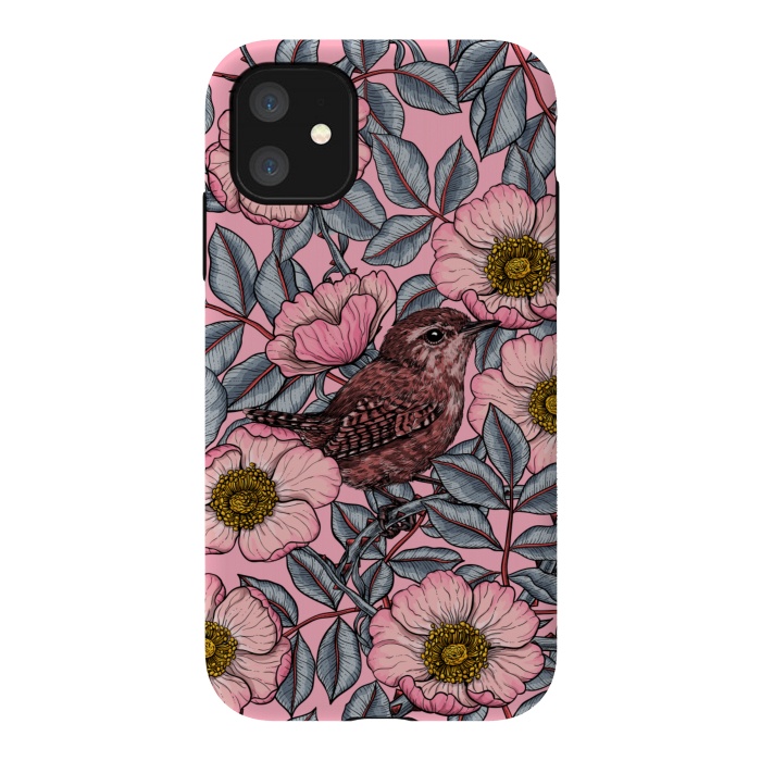 iPhone 11 StrongFit Wrens in the roses by Katerina Kirilova