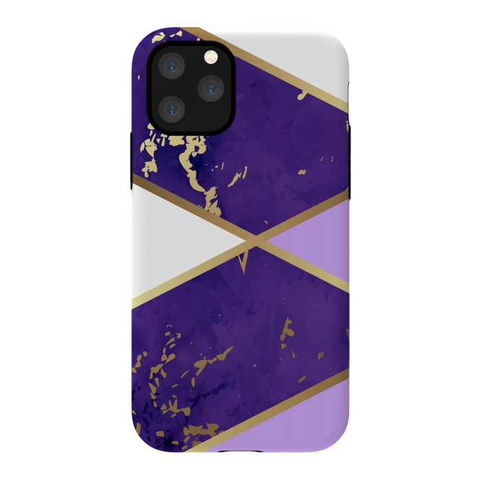 iPhone 11 Pro StrongFit Geometric Purple Marble by ArtsCase