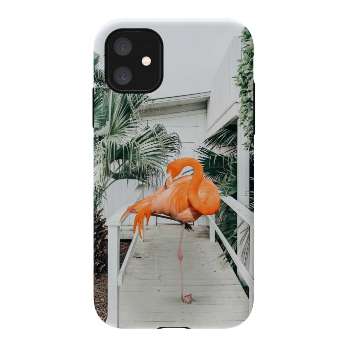 iPhone 11 StrongFit Flamingo Beach House by Uma Prabhakar Gokhale