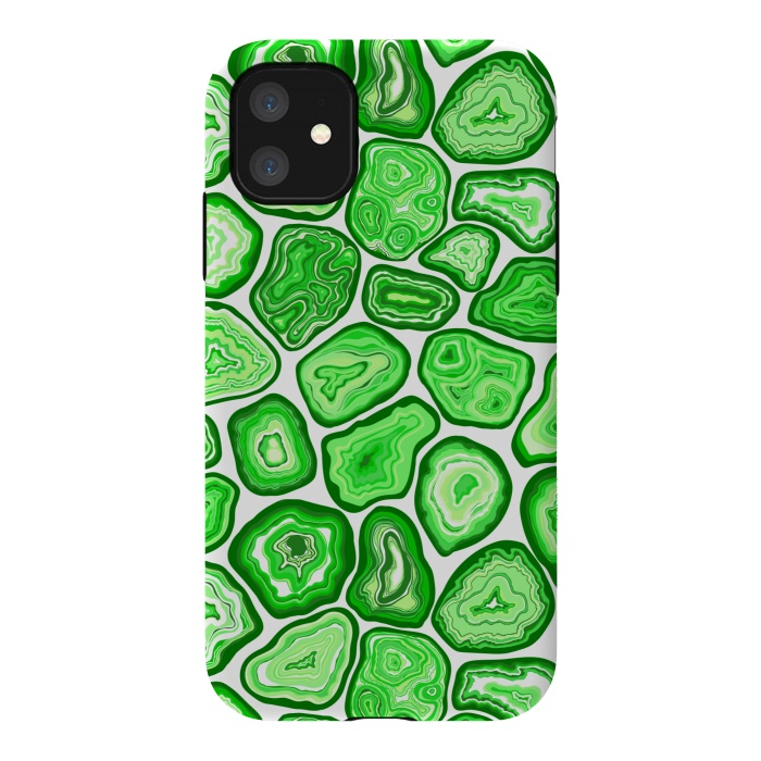 iPhone 11 StrongFit Green agate pattern by Katerina Kirilova