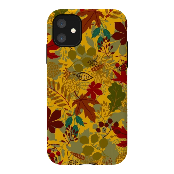 iPhone 11 StrongFit Leaves In Earth Tones Fall by ArtsCase