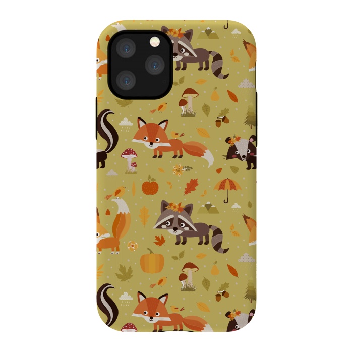 iPhone 11 Pro StrongFit Red Fox And Raccoon In Autumn by ArtsCase