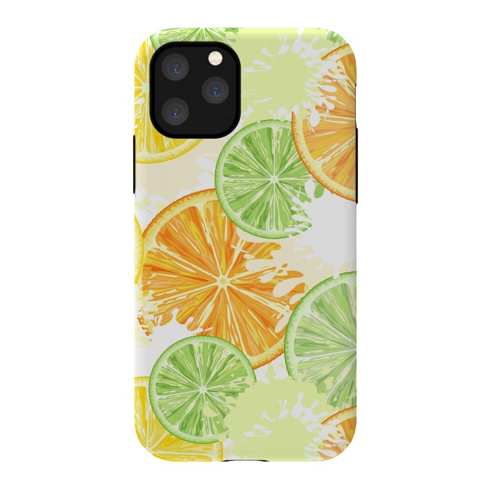 iPhone 11 Pro StrongFit Citrus Watercolors Fresh Summer Pattern by BluedarkArt