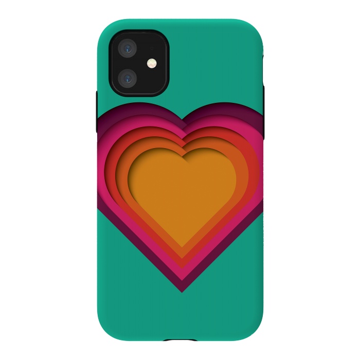 iPhone 11 StrongFit Paper Cutout Heart 010 by Jelena Obradovic