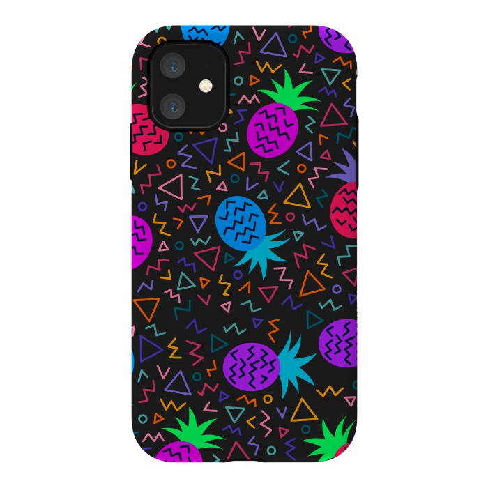 iPhone 11 StrongFit pineapples in neon for summer by ArtsCase