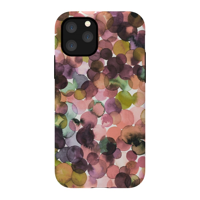 iPhone 11 Pro StrongFit Overlapped Watercolor Pale Dots by Ninola Design