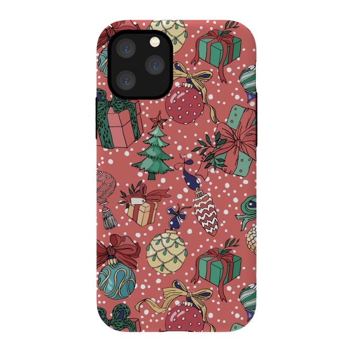 iPhone 11 Pro StrongFit Snow Falls And Presents At Christmas by ArtsCase