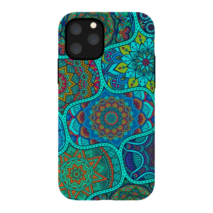 iPhone 11 Pro StrongFit Modern Mandalas In Blue And Green by ArtsCase