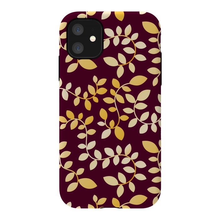 iPhone 11 StrongFit GOLDEN LEAVES PATTERN by MALLIKA