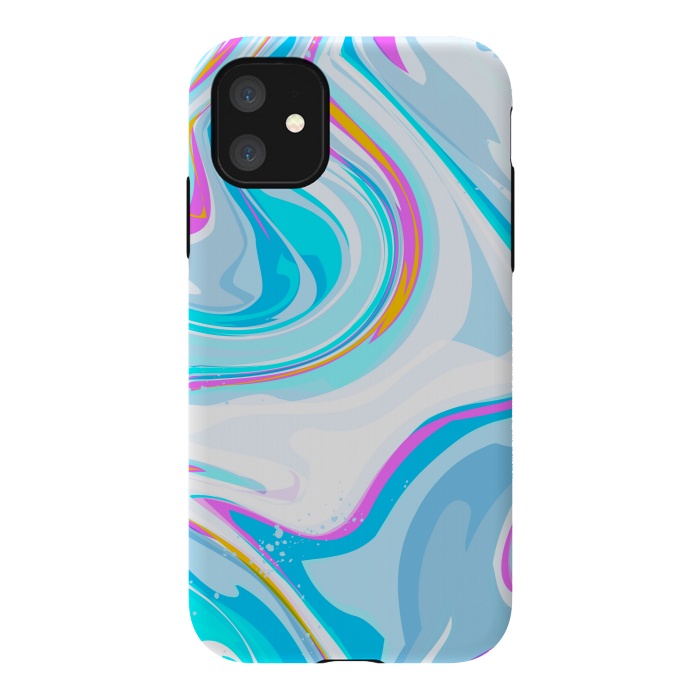 iPhone 11 StrongFit BLUE PINK MARBLE PRINT by MALLIKA