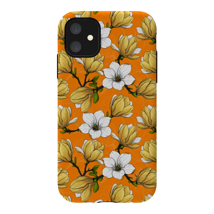 iPhone 11 StrongFit Magnolia garden orange by Katerina Kirilova