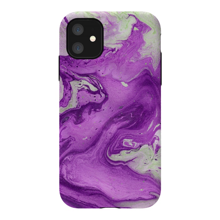 iPhone 11 StrongFit Hand painted marble design Violet and beige by ArtsCase
