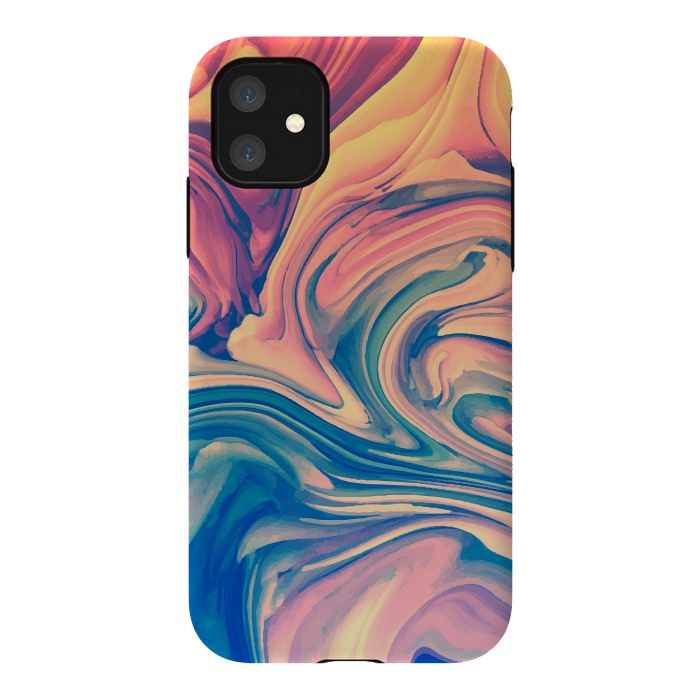 iPhone 11 StrongFit Marble Paint splash Colorful fluid by ArtsCase