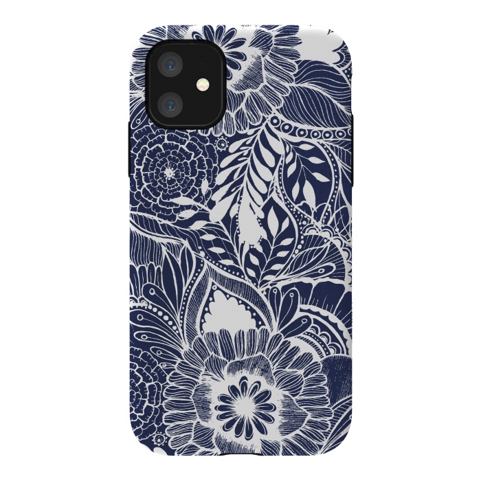 iPhone 11 StrongFit BlueFlorals by Rose Halsey