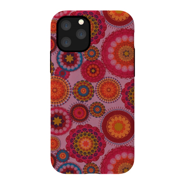iPhone 11 Pro StrongFit scattered mosaics in magenta by ArtsCase