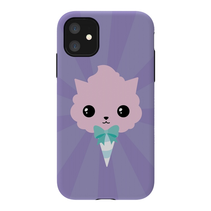 iPhone 11 StrongFit Cotton candy cat by Laura Nagel