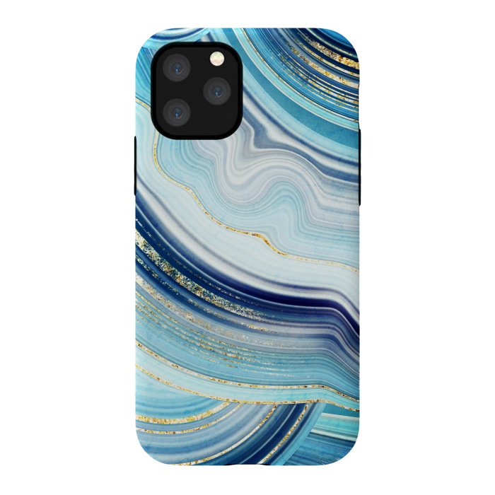 iPhone 11 Pro StrongFit Marble Design with gold veins, painted artificial marbled by ArtsCase