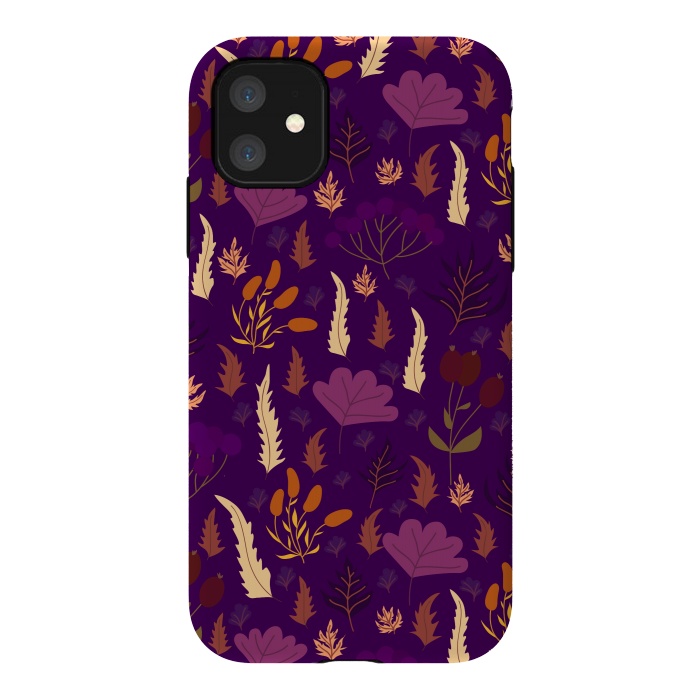 iPhone 11 StrongFit purple autumn flowers fall from the sky by ArtsCase