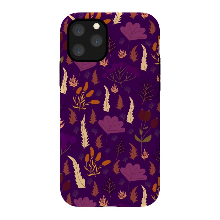 iPhone 11 Pro StrongFit purple autumn flowers fall from the sky by ArtsCase