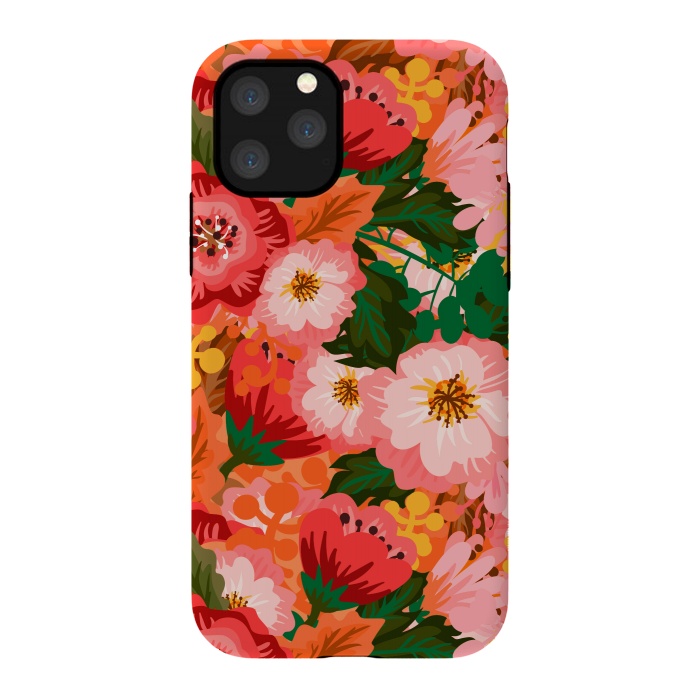 iPhone 11 Pro StrongFit Bouquet of flowers in pom poms and dahlias by ArtsCase