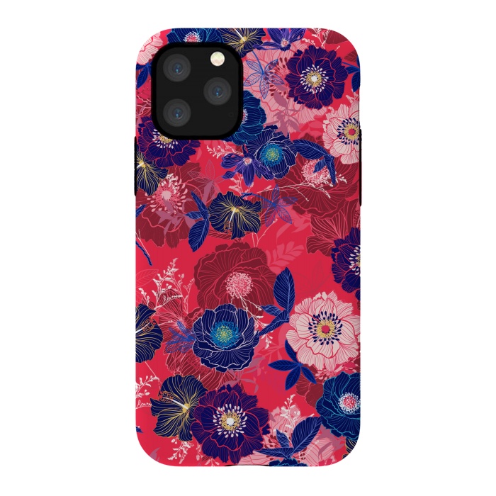 iPhone 11 Pro StrongFit Country Flowers in Red Sky by ArtsCase