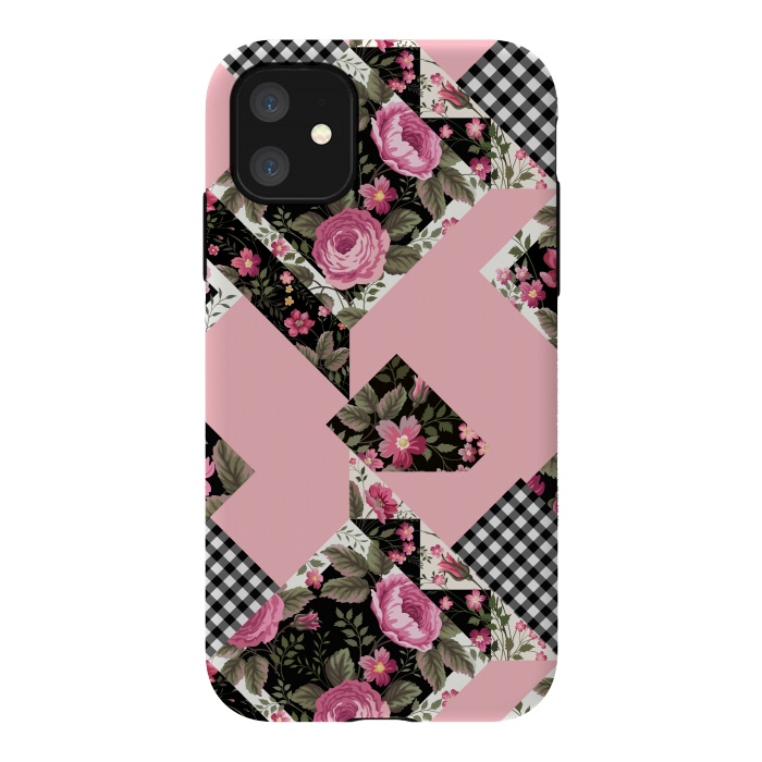 iPhone 11 StrongFit elegant roses with pink background by ArtsCase