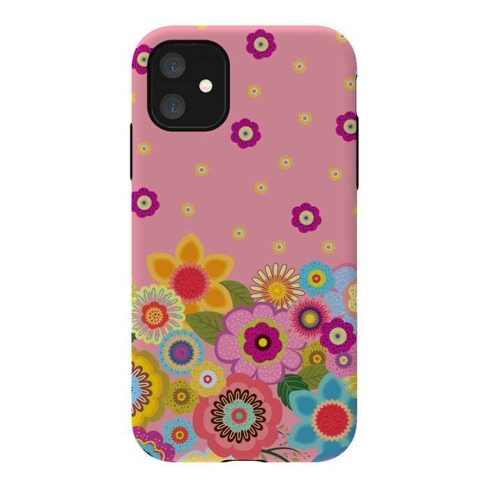 iPhone 11 StrongFit assorted spring flowers by ArtsCase