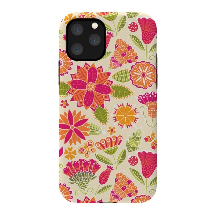 iPhone 11 Pro StrongFit geometric colored flowers by ArtsCase