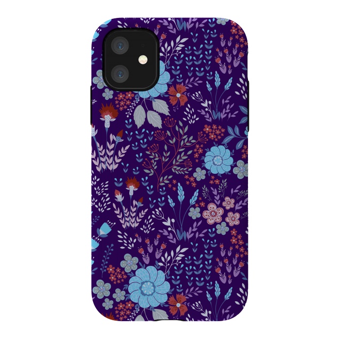 iPhone 11 StrongFit tiny flowers in cold colors by ArtsCase