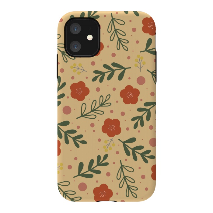 iPhone 11 StrongFit orange flowers for october by ArtsCase